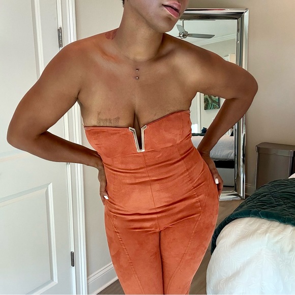JLUXLABEL Orange Strapless Jumpsuit - Picture 5 of 6